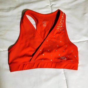 "Fire Sparkle Opal" Mika Yoga-wear Ella Top w/Rhinestone Accents (Small)